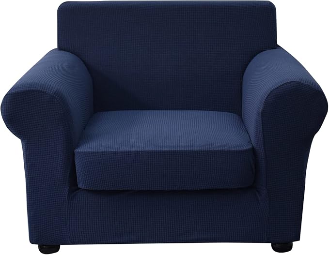 KRFOONN 2 Piece Chair Covers Printed Sofa Covers Couch Covers Washable Armchair Sofa Couch Slipcover Furniture Protector with Elastic Bottom for Living Room (Armchair, 10), Small