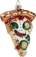 Funny Hanging Christmas Ornaments 2025 - Pizza Glass Blown Tree Decorations, 3D Food Premium Decorative Waterproof Holiday Decor for Xmas Home Outdoor Window Centerpiece Gifts