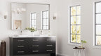 Keonjinn Brushed Nickel Bathroom Mirror 60 x 40 in Rectangle Frame Mirror for Over Sink, Rectangular Metal Framed Vanity Mirror Square Corner Aluminum Alloy Modern Silver Mirror(Horizontal/Vertical)