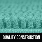 KANGAROO Bathroom Rugs, Chenille Soft Absorbent Bath Rug, Shaggy Shower Mat, Quick Dry Machine Wash Bathmat, Plush Carpet Mats for Tub, Bathtub and Room Home Decor Accessories, 36x24, Turquoise