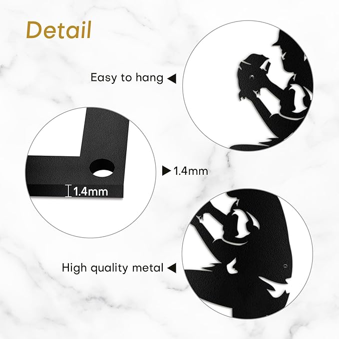 SIGNLEADER Metal Wall Art Decor - Baseball Pitcher Sport Minimalist Modern Abstract Wall Sculpture Hanging Home Decoration for Living Room, Bedroom, Bathroom, Kitchen, Studio, Outdoor - 18" Black