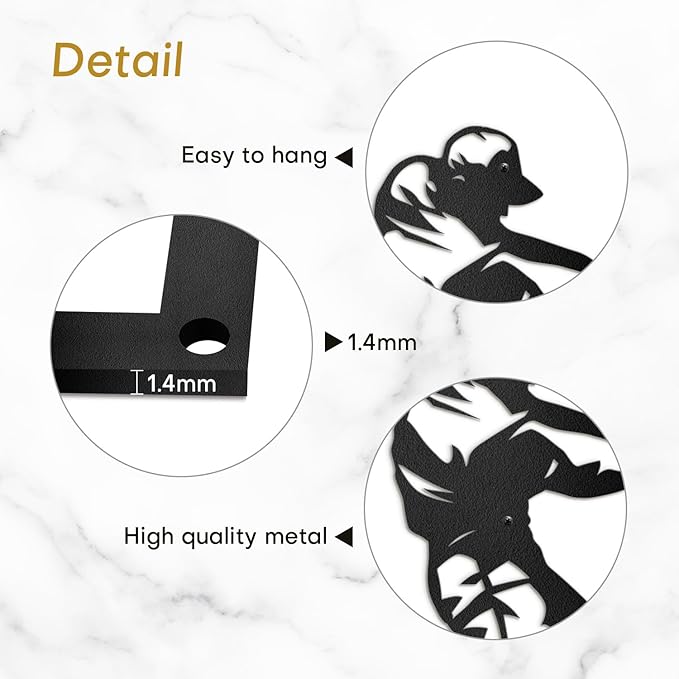 SIGNLEADER Metal Wall Art Decor - Baseball Batter Sport Minimalist Modern Abstract Wall Sculpture Hanging Home Decoration for Living Room, Bedroom, Bathroom, Kitchen, Studio, Outdoor - 30" Black