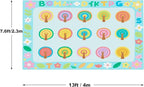 Large Classroom Carpet Rug, Educational Areas Rug Non-Slip Playmat Painted Small Tree Pattern, Washable Loop Pile Carpet for Playroom, Livingroom,Bedroom, Seats 30 7.6 x 13ft