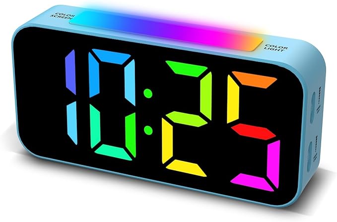 Loud Alarm Clocks for Bedrooms Heavy Sleepers, Digital Clock with Night Light, Large Display, Dual Alarm, Snooze, Dimmable Bedside Alarm Clock for Kids Teens Boys Girls