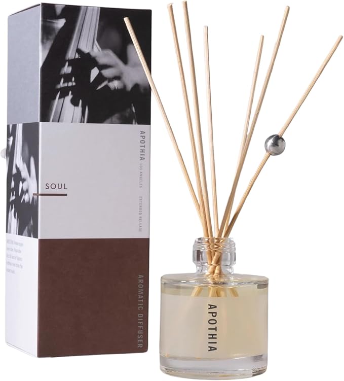APOTHIA - Soul Mini Aromatic Diffuser | Mahogany & African Ginger | Premium Essential Oils | Up to 6 Months | 2 oz | 55 ml | Small Batches for Luxury Quality in Elegant Glass Bottle