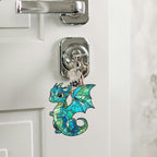 Baby Dragon Stained Glass Style Ornament, Acrylic Window Hanging Suncatcher Decoration, Cute Blue Dragon Fantasy Decor for Christmas Tree, Kids Room or Home, Gift for Women Mom Birthday Holiday
