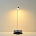 Rechargeable Cordless Table Lamp, 6000mAh LED Battery Operated Desk Lamp Touch 3 Color Stepless Dimming Portable Outdoor Waterproof Table Light for Patio/Restaurant/Dining/Home (Black)