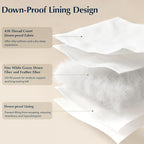 Pacific Coast Pillows Queen Size Set of 2, Goose Down Fiber Bed Pillows for Sleeping, Hotel Pillows, Downproof, Medium, White