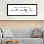 Surfapans Bible Verse Wall Decor As for Me and My House We Will Serve the Lord Sign 32"×12" Joshua 24 15 Christian Scripture Inspirational Rustic Farmhouse Living Room Wood Frame Hanging Art (Black)