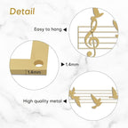 SIGNLEADER Metal Wall Art Decor Music Notes and Birds Modern Abstract Wall Sculpture Hangings Home Decoration for Living Room, Bedroom, Bathroom, Kitchen, Outdoor - 36" Gold