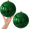 Emerald Green 8.0" Extra Large Christmas Ornaments - Christmas Tree Decoration Balls Shatterproof Hanging Shiny Balls for Birthday Holiday Wedding Decorations Set of 2pcs
