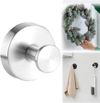2026 Upgraded Suction Cup Hooks for Door Wreaths, Removable No Drill Wreath Hangers for Front Door, Reusable Hooks Holder for Glass Window Towel Shower Bathroom Kitchen (1, Silver)