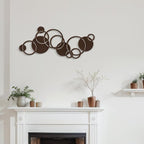 SIGNLEADER Metal Wall Art Decor Circle Shapes Minimalist Modern Abstract Wall Sculpture Hangings Home Decoration for Living Room, Bedroom, Bathroom, Kitchen, Outdoor - 24" Bronze