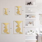 SIGNLEADER Metal Wall Art Decor Abstract Shapes Illustrations Minimalist Modern Abstract Wall Sculpture Hangings Home Decoration for Living Room, Bedroom, Bathroom, Kitchen, Outdoor - 36" Gold