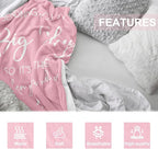 Pubrave Breast Cancer Gifts for Woman, Get Well/Inspirational/Sympathy/Thinking of You/Feel Better Gifts for Women, Healing Blanket Pink 60x50in