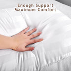 EIUE Bed Pillows for Sleeping 2 Pack Queen Size 20 x 30 Inches，Super Soft Down Alternative Microfiber Filled Pillows,Pillows for Side and Back Sleepers,Wide Stripe White