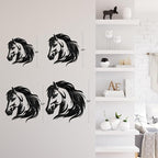SIGNLEADER Metal Wall Art Decor Horse Minimalist Modern Abstract Wall Sculpture Hangings Home Decoration for Living Room, Bedroom, Bathroom, Kitchen, Outdoor - 24" Black