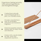 Incense Sticks 8 Inch, Made from Temple Flowers, Sandalwood and Frankincense Blend, Includes Incense Burner Stand, 80 Count, Long-Lasting Aroma for Meditation, Yoga, Home