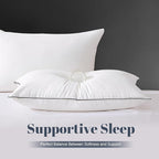 Flat Feather Down Pillows Pillows for Sleeping King Size Set of 1, Thin Hotel Pillow 1 Pack with Airyfil™ Fillings, Soft Bed Pillow for Stomach, Back Sleepers, Soft, 20×36 in.