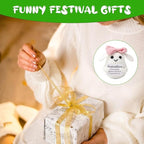 WASTIME Funny Knitted Wool Doll Toy with Positive Card - Creative Cute Mini Crochet Positive Potato Dolls Cheer Up Gift for Family Kids Friends Encouragement Decoration (C- Positive Bunny)
