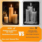 36 Pcs Ivory Pillar Candles Bulk Set，Hurricane Candles，3 Different Lengths 2 x 3/4/6 Inch (12 Each)，Dripless Unscented Smokeless，Gives You a Better Atmosphere When Organizing an Event Party.