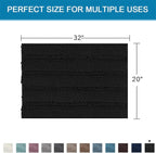 H.VERSAILTEX Bath Rugs for Bathroom Non Slip Bath Mats Extra Thick Chenille Striped Rug 20" x 32" Absorbent Non Skid Fluffy Soft Shaggy Washable Dry Fast Plush Mat for Indoor, Bath Room, Tub - Black