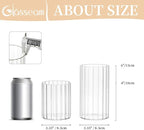 Glasseam Hurricane Glass Candle Holders: 6 Pcs Clear Candle Holders for Pillar Candles Ribbed Modern Candle Holder Decorative Cylinder Vases for Centerpiece Wedding Table Decoration 5.91’’