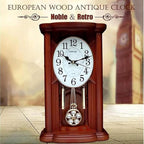 Vintage Battery-Operated Pendulum Mantel Clock | Westminster Chime Wooden Fireplace Clock for Living Room, Office & Home Décor | Classic Decorative Timepiece
