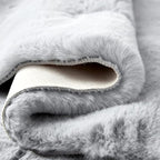 Washable Area Rugs 5x8 Rugs for Living Room Silver Grey Faux Rabbit Fur Rug for Bedroom Faux Sheepskin Rug Teen Room Home Décor