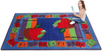 KIDCARPET.COM Book It Rectangle Classroom Rug | Bordered Area Rug for Preschool Daycare Learning, 7'6" x 12'