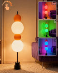 Lightdot RGB& 3000K Floor Lamp with Touch Control, Dimmable Colors Temperature, Globe Modern Floor Lamp with Smart Bulb Included, Orange Standing Lamps for Living Room/Sofa Beside/Corner Decor