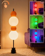 Lightdot RGB& 3000K Floor Lamp with Touch Control, Dimmable Colors Temperature, Globe Modern Floor Lamp with Smart Bulb Included, Orange Standing Lamps for Living Room/Sofa Beside/Corner Decor