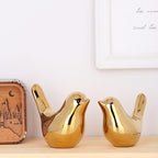 XMGZQ 2 Pcs Gold Decor Accents,Small Animal Statues,Modern Home Decorative, Birds Sculpture, Ornaments for Shelf, Bookshelf, Coffee Table,Knick Knacks Home Decor for Shelves(Gold Bird)
