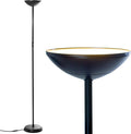 Brightech SkyLite LED Floor lamp, Torchiere Super Bright Floor Lamp for Living Rooms & Offices - 3 Way Dimmable Tall Torch Lamp, High Lumen Standing Pole Lamp for Bedroom Reading - Black