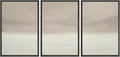 MUDECOR Framed Wall Art Print Set Misty Horizon Minimalist Foggy Mountain Landscape in Soft Neutral Tones Illustrations Realism Decorative for Living Room, Bedroom, Office - 24"x36"x3 Black