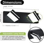OKELI 2 Light Black Bathroom Vanity Light Over Mirror Modern LED Dimmable Bathroom Light Fixture Black 350° Rotatable Lamp Head 16W 6000K Cold White ETL Listed