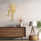 SIGNLEADER Metal Wall Art Decor - Baseball Pitcher Sport Minimalist Modern Abstract Wall Sculpture Hanging Home Decoration for Living Room, Bedroom, Bathroom, Kitchen, Studio, Outdoor - 36" Gold