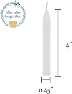 Alternative Imagination White Chime Candles - 20 Pack of Unscented 4 Inch Mini Taper Candles - Dripless Long Burning Ritual Candles for Meditation, Spell Work, Cleansing, Peace & Home Decor
