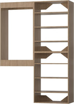 Modular Closet Organizer - 43" Wide Tower System with Hanging, Wood Storage Kit for Walk In and Bedroom Wardrobes