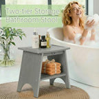 Shower Benches for Inside Shower, Shower Stool for Shaving Legs, 500lbs Shower Chair with Space-Efficient Storage Shelf, Waterproof Shower Seat for Spa Bathroom, Indoor or Outdoor 18”x17”