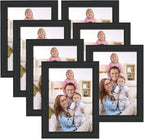 Giftgarden 4x6 Picture Frame Black 7 Pack 4 by 6 Photo Frames Set for Wall or Tabletop Display