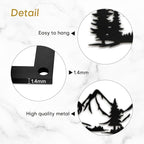 SIGNLEADER Metal Wall Art Decor Mountain Pine trees Modern Abstract Wall Sculpture Hangings Home Decoration for Living Room, Bedroom, Bathroom, Kitchen, Outdoor - 24" Black