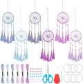 INFUNLY 6 Set Small DIY Dream Catcher Kit - Making Kit for Handmade Dream Catcher, Christmas Decor, Bag Pendant, Car Mirror Hanger, Winter Wall Hanging, Room Decor