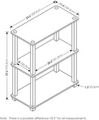 Furinno TURN-S-TUBE Storage Shelves, 3-Tier Book Shelf, Corner Shelf, Toolless Open Shelves, for Organization and Storage, Living Room, Garage, Home Office, Amber Pine