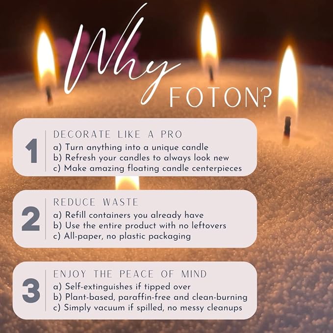 Foton Pearled Candle 18 Oz - Tailored Tux Masculine Men's Perfume Scented Non Toxic Luxury Long Lasting Powder Wax Sand Candles up to 120 Hours - Refillable Pearl Candle Sand with 30 Wicks
