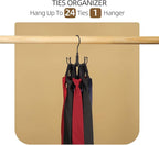 ZEDODIER Belt Hanger, 4 Pack Rotatable Belt Rack Closet Accessories Organizer, Maximum 24 Storage Capacity, Hanging Holder Storage Hook for Belt, Bra, Tank Top, Tie, Scarf, Purse, Black