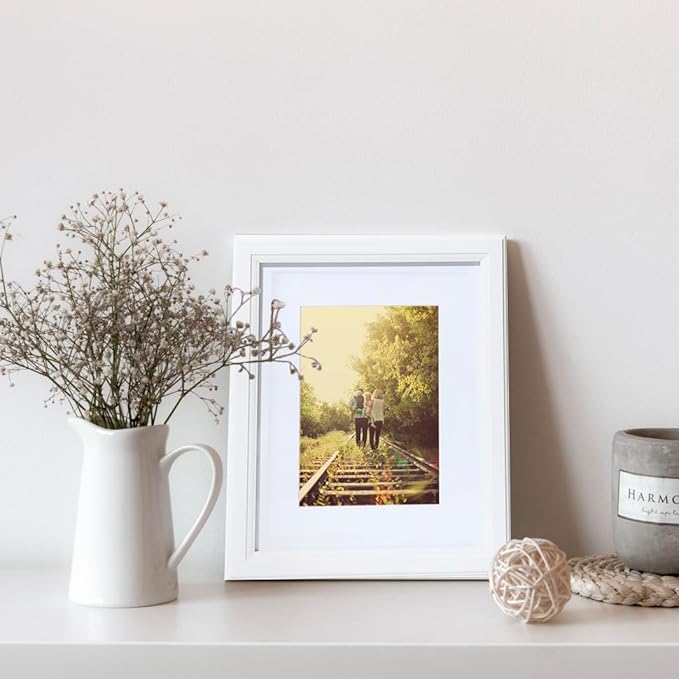 KTKDE 5x7 Picture Frame Set of 3,White Wooden frames, Vertical & Horizontal Wall Hanging for Wall or Tapletop Display,Studio Gallery Photo Frame for Photos, Posters & Art Prints