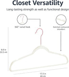 Amazon Basics Slim, Velvet, Non-Slip Suit Clothes Hangers, Ivory/Rose Gold - Pack of 30