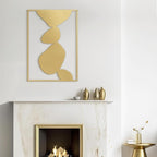 SIGNLEADER Metal Wall Art Decor Abstract Shapes Illustrations Minimalist Modern Abstract Wall Sculpture Hangings Home Decoration for Living Room, Bedroom, Bathroom, Kitchen, Outdoor - 24" Gold