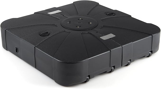 Giantex 285 lbs Cantilever Umbrella Base, Sand & Water Fillable HDPE Patio Offset Umbrella Stand with 4 Rollers, Built-in Cross Base, for 8–10 ft Umbrellas